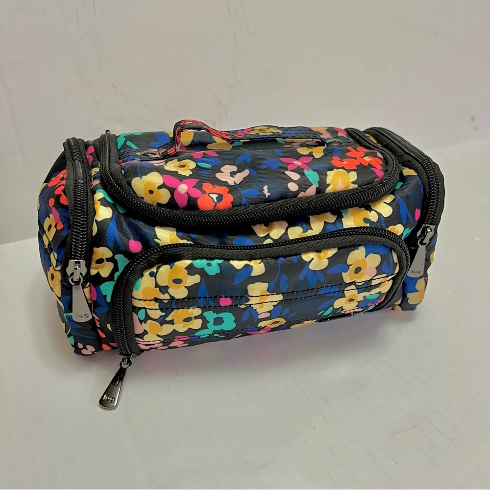 Lug Mini Trolley Cosmetic Case Black Floral